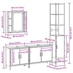 vidaXL Ensemble de mobilier de salle de bain avec étagère 4 Pièces Noir