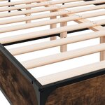 vidaXL Cadre de lit chêne fumé 140x200 cm bois d'ingénierie et métal