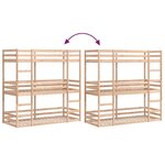 vidaXL Lit superposé triple sans matelas 90x200 cm bois de pin massif
