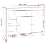 vidaXL Buffet Marron miel 100x35x74 cm Bois massif de pin