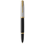 Stylo plume haut de gamme parker 51 premium  noir  plume moyenne  cartouche d'encre bleue et noire  coffret cadeau