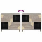 vidaXL Buffet Gris et or 80 x 33 x 75 cm Bois de mangue massif