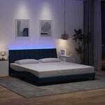 vidaXL Cadre de lit sans matelas Hanko bleu 180x200 cm tissu