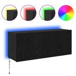 vidaXL Meuble TV mural Chêne noir 100 x 35 x 41 cm Bois d'ingénierie