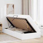 vidaXL Lit avec rangement et matelas avec matelas 2 Pièces Blanc Cuir