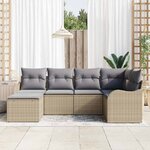 vidaXL Ensemble de canapé de jardin 6 Pièces beige et gris clair