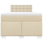 vidaXL Sommier à lattes de lit avec matelas crème 120x190 cm tissu