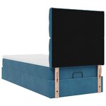 vidaXL Cadre de lit ottoman avec matelas bleu foncé 80x200 cm velours