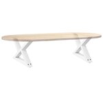 vidaXL Pieds de table basse 2 pièces Blanc 60 x (30-31 3) cm Acier