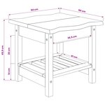 VidaXL Table d'appoint EKAI Blanc 50 x 50 x 45 5 cm Bois de pin massif