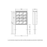 Bloc collectif Leabox  3x4  grade 3  simple face  extérieur  fixation sur pieds à sceller  vert mousse ral 6005 finition brillante