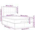 vidaXL Cadre de lit ottoman avec matelas crème 120x190 cm tissu