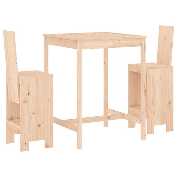 vidaXL Ensemble de bar de jardin 3 Pièces bois de pin massif