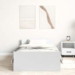 vidaXL Cadre de lit sans matelas blanc 90x190 cm bois d'ingénierie