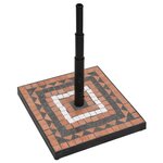 vidaXL Base de parasol terre cuite et blanc carré 12 kg