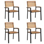 vidaXL Chaises de jardin empilables lot de 4 bois d'acacia et métal