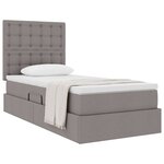 vidaXL Lit avec rangement et matelas Taupe 100 x 200 cm Polyester