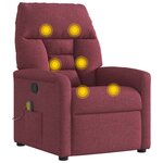vidaXL Fauteuil de massage inclinable Rouge bordeaux Tissu