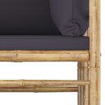 vidaXL Salon de jardin 12 Pièces avec coussins gris foncé bambou