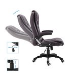 Chaise fauteuil siège de bureau informatique étude similicuir brun 02_0024032