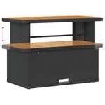 Ensemble de Canapés de Jardin 13 Pièces avec Coussins Noir Poly Rattan Acacia