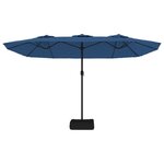 vidaXL Parasol de jardin à double tête bleu azuré 449x265 cm