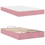 vidaXL Cadre de lit avec matelas Rose 120 x 200 cm Velours