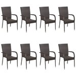 vidaXL Ensemble à manger de jardin 9 Pièces Marron