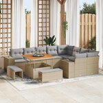 vidaXL Ensemble de canapé de jardin 12 Pièces Beige  Gris clair