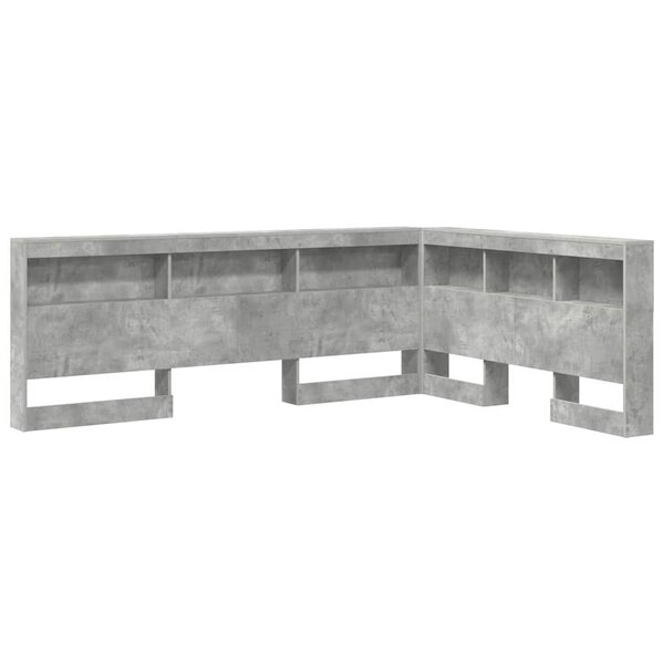 vidaXL Tête de lit de rangement Gris béton 150 cm Bois d'ingénierie