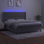 vidaXL Sommier à lattes de lit matelas et LED Gris clair 160x200 cm