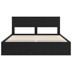 vidaXL Cadre de lit avec matelas Noir 180 x 200 cm Pin massif