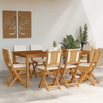 vidaXL Chaises de bistrot d'extérieur avec coussin 8 Pièces Crème blanc