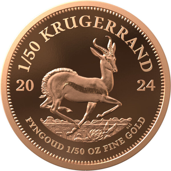 Pièce de monnaie en Or 1 Rand g 0.622 Millésime 2024 KRUGERRAND 1/50