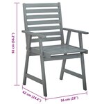 vidaXL Chaises à manger d'extérieur lot de 2 et coussins Acacia massif