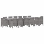 vidaXL Ensemble de salle à manger pour jardin 15 pc Gris clair