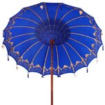 Parasol balinais Bleu 210-220 cm Coton  bois massif