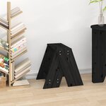 vidaXL Tabourets lot de 2 noir 40x40x45 cm bois massif de pin