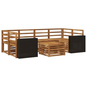 vidaXL Ensemble de canapés d'extérieur 7 Pièces Naturel