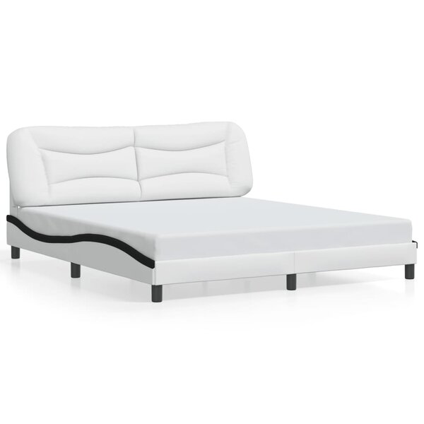 vidaXL Cadre de lit sans matelas blanc et noir 180x200 cm similicuir