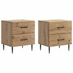 vidaXL Cabinet de chevet 2 Pièces Chêne artisanal 43 x 34 5 x 47 5 cm