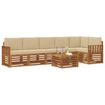 vidaXL Ensemble de canapé d'angle avec coussin 7 Pièces Naturel et Beige