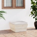 vidaXL Repose-pied palette de jardin avec coussin Épicéa imprégné