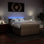 vidaXL Sommier à lattes de lit avec matelas Cappuccino 160x200 cm