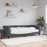 vidaXL Lit de jour avec matelas gris foncé 90x190 cm velours