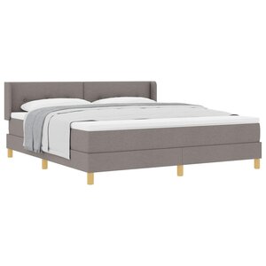 vidaXL Lit à Ressorts avec matelas Taupe 180 x 200 cm tissu