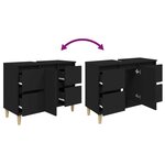 vidaXL Meuble d'évier noir 80x33x60 cm bois d'ingénierie