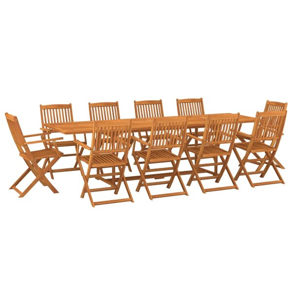 vidaXL Ensemble à manger de jardin 11 Pièces 280x90x75 cm bois d'acacia