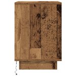 VidaXL Table de chevet avec lumières LED vieux bois 38x34x50 cm
