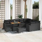 vidaXL Ensemble de canapé de jardin 12 Pièces Noir polyrotin
